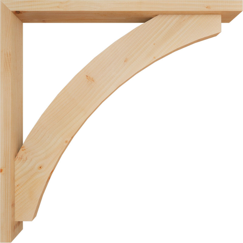 Thorton Block Bracket with Offset Brace, 34 x 34, 3 1/2"W Douglas Fir (Smooth)