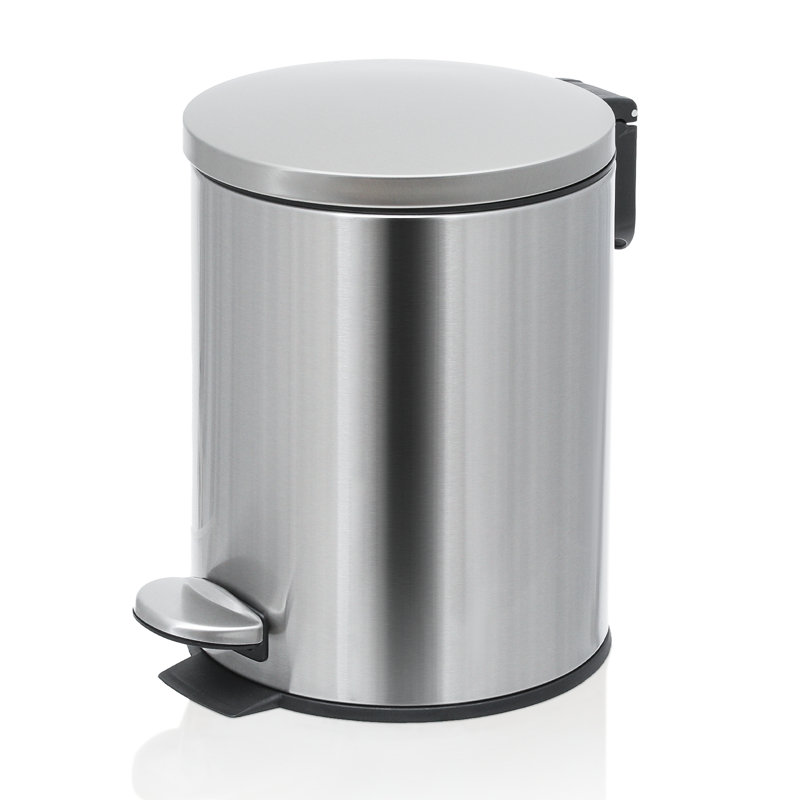 1.3 Gallon Trash Can, Waste Bin Garbage Container with Step Pedal, Easy-Close Lid & Removable Liner