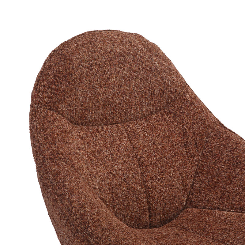 Cayliana Upholstered Swivel Accent Chair with Footstool, Orange