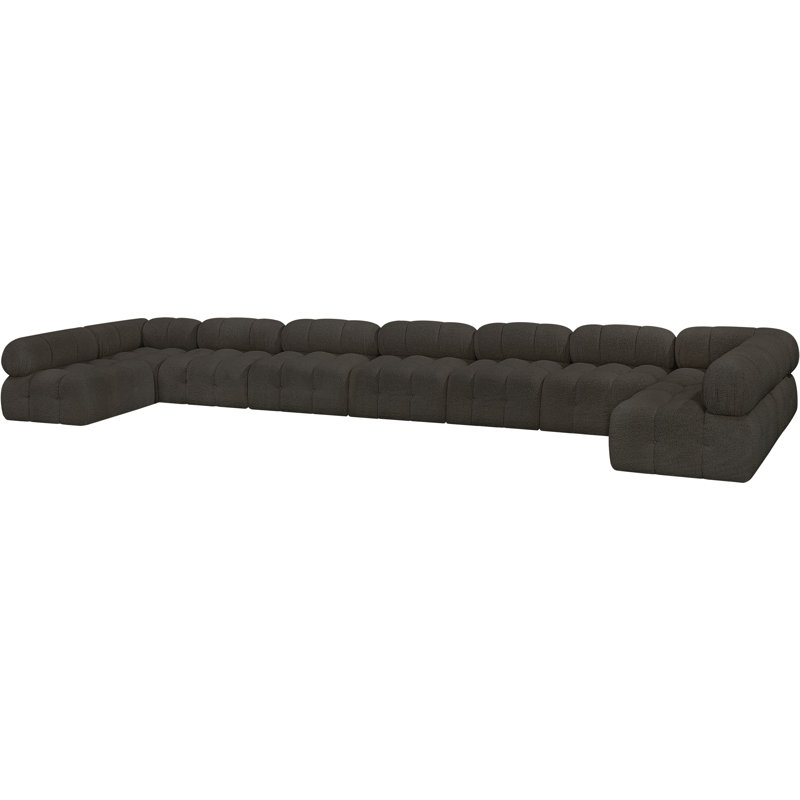 Canapé modulaire 238 po Ixora, Tissu brun bouclé