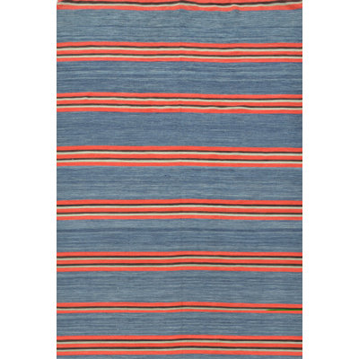 Striped Area Rug in Blue/Orange