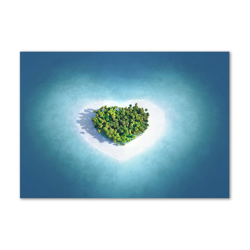 Island Heart Shape - Wrapped Canvas Print