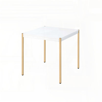 White & Gold Glam End Table – Modern Contemporary