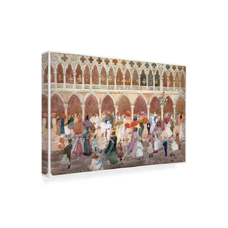 Reproduction d’art sur toile, "Sunlight on the Piazza" par Maurice Prendergast