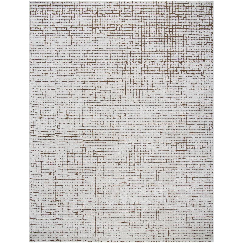 Our PNW Home x Livabliss Boho Scandi High Pile Ivory Brown Area Rug, Rectangle 12' x 15'
