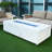 Varna / Carrara 60" Outdoor Marble Porcelain Fire Table 60,000 BTU - Includes Fire Glass, Lid & PVC Cover-55252146-51683632
