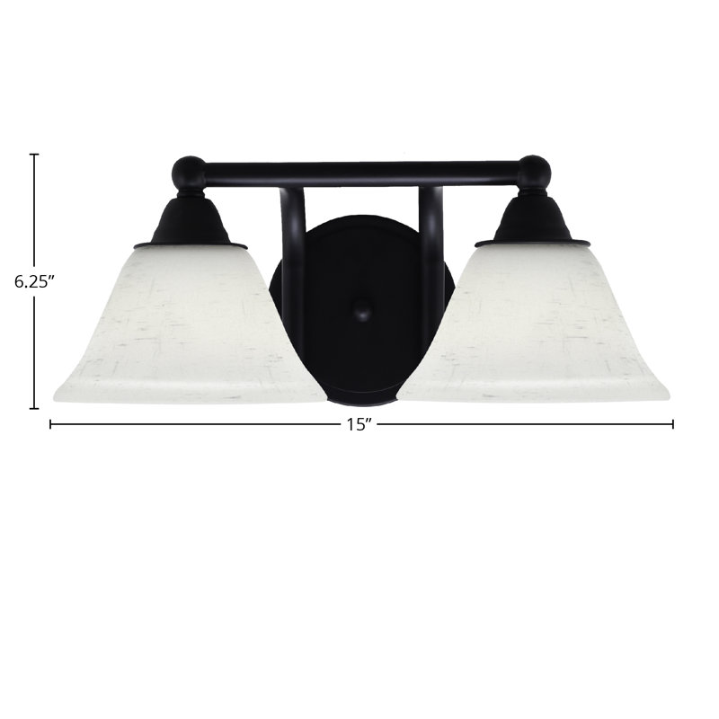 Paramount 2 Light Bath Bar Shown In Matte Black Finish With 7" White Muslin Glass