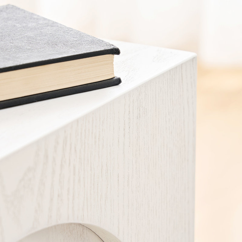 Table d'appoint carrée 15,79 po Modern White Modern