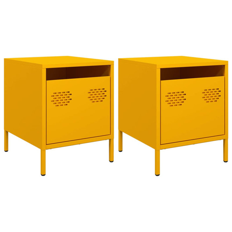 Astraea 35cm W Bedside Table, Yellow, Set of 2