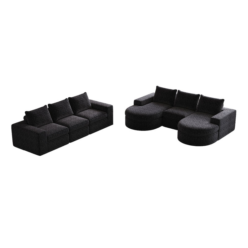 Canapé modulaire Chenille Cloud, Chenille noir