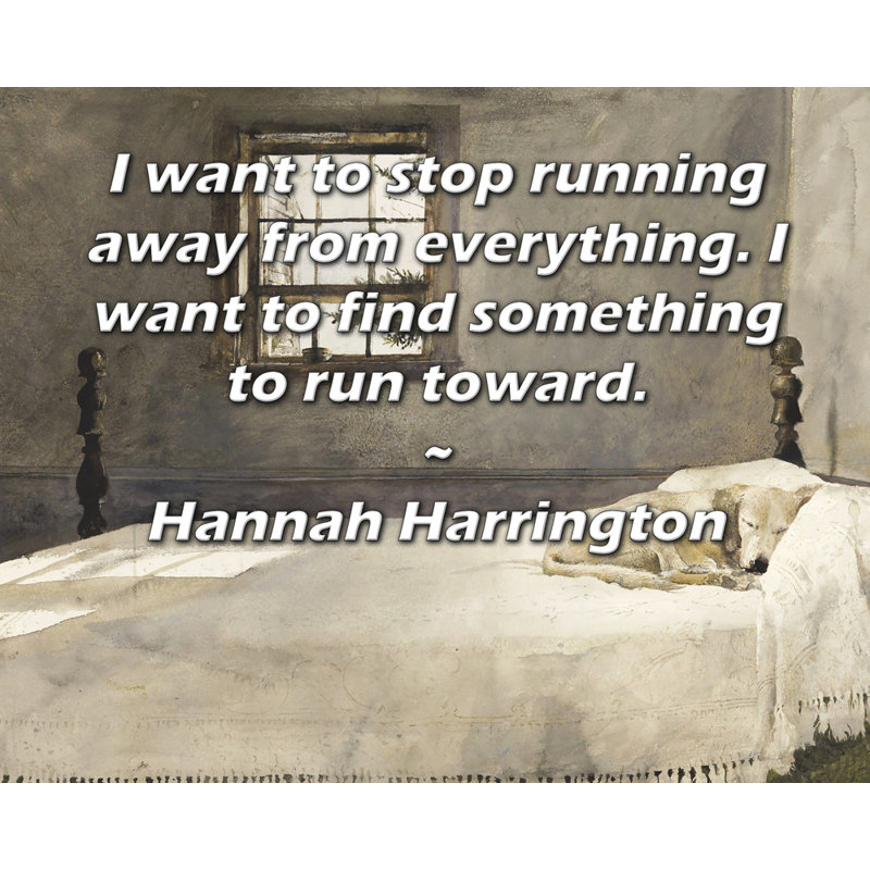 ArtsyQuotes Gallery Wrapped Canvas By Hannah Harrington: "I want to stop running away from everything. I want to find something to run toward."