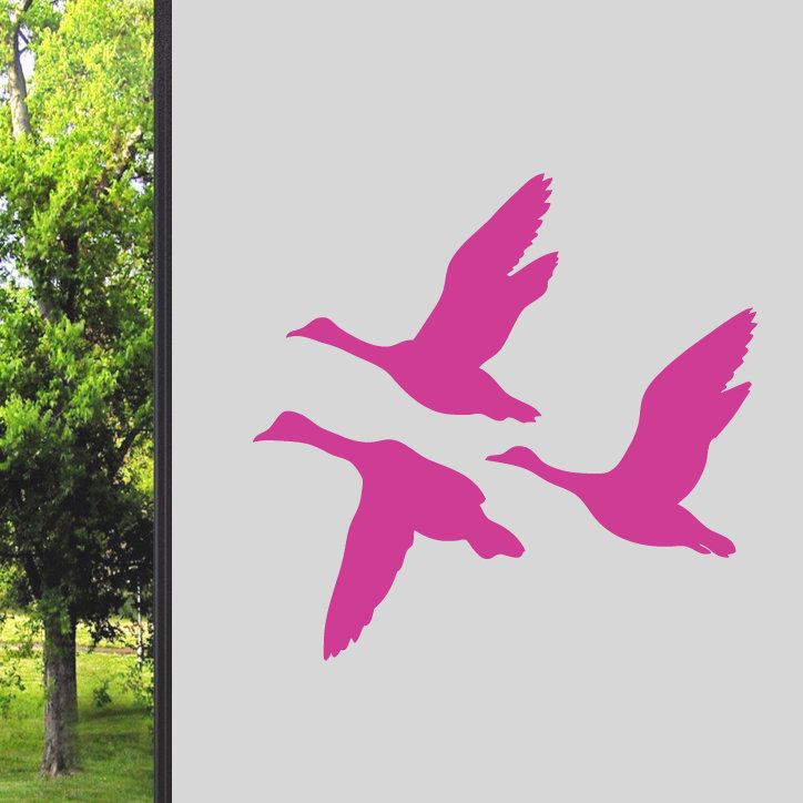 Adhésif décoratif canards volants, Rose vif