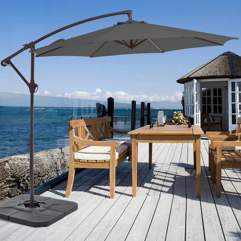 Parasol en porte-à-faux 10 pi Hawkinsville, Gris