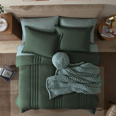Ensemble d'édredon pour lit double - 7 pièces Ensembles de literie pour lit double dans un sac Deep Forest Monbix