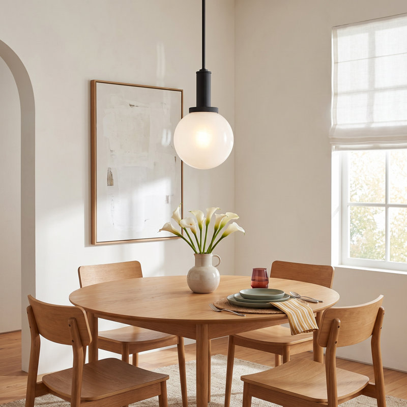 Edmiston 1-Light Pendant in Black, Black