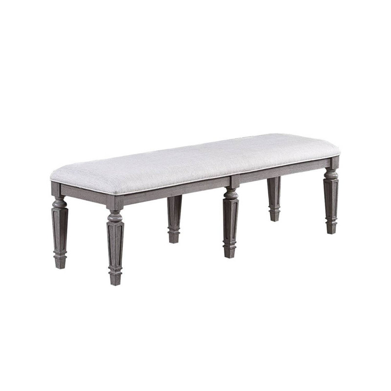 Elifils Fabric Dining Bench in Gray