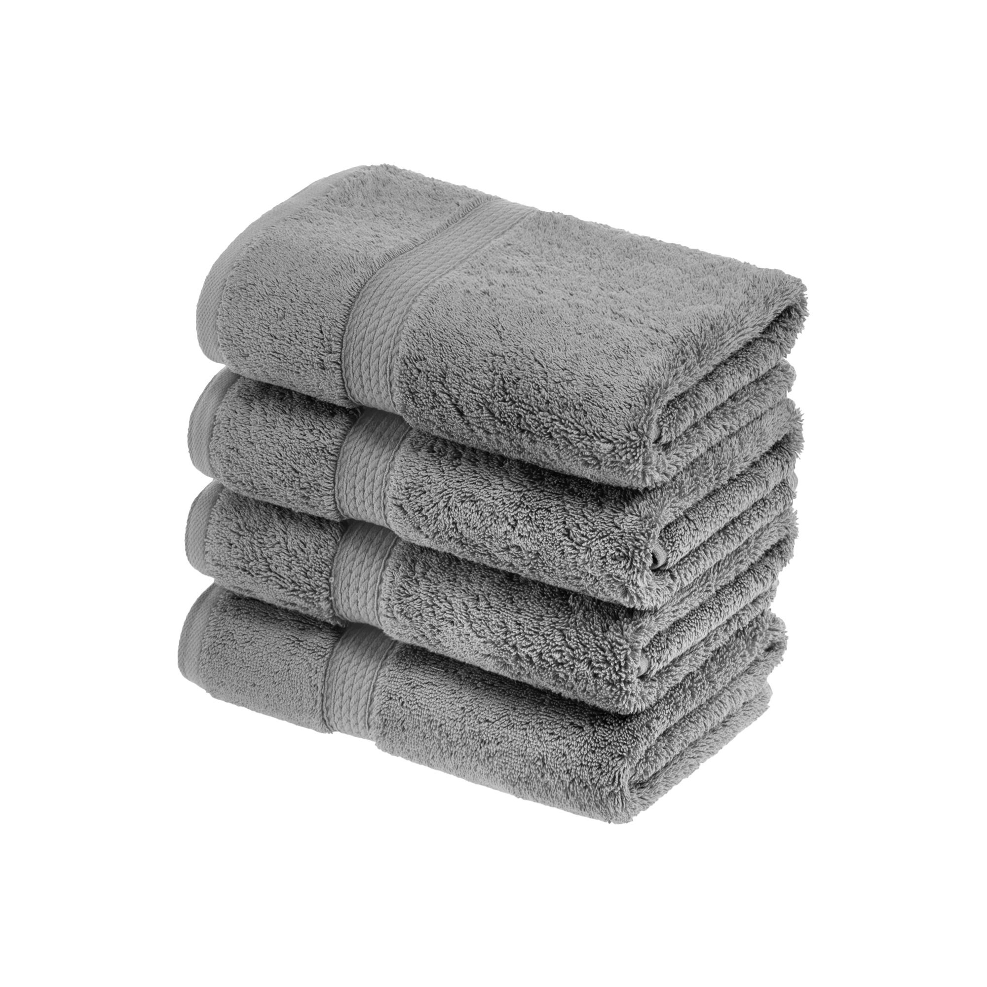 Renata Certified Egyptian Cotton 800 GSM PlushHighly Absorbent Luxury Hand Towels, Charcoal