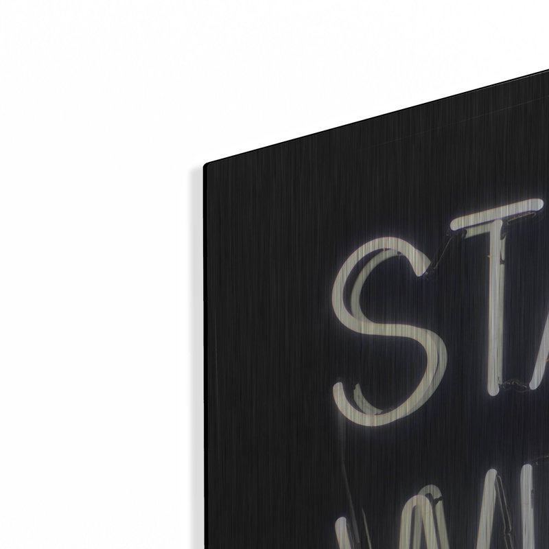 Ebern Designs «Stay Wild In Neon White» par Luxe Portfolio, art mural en métal, H 24 po x l 24 po