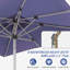 Parasol de patio rectangulaire avec fonction de levage et d'inclinaison à manivelle (base non incluse)-1725633307