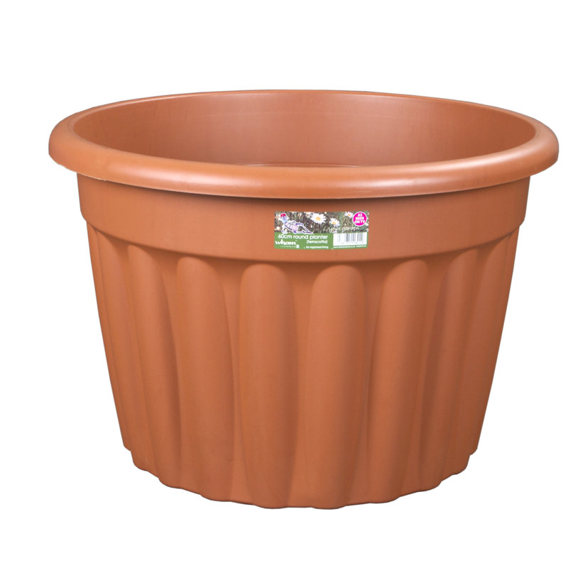 Wham Vista Round Planter Pack of 5, 30.5cm H x 40cm W x 40cm D, 3, Terracotta