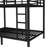 Full Over Metal Bunk Bed In Black, Suitable For Teens And Adults, Space - Saving, Noise Reduced, Long Lasting Coating Black Bed, Saving Solution, Sleep, Design With High Rails, Simple Installation-1026981449-1026981448