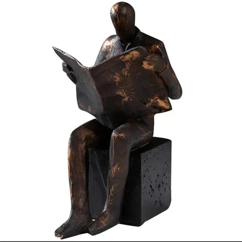Reader Sculpture Bookend Figurines