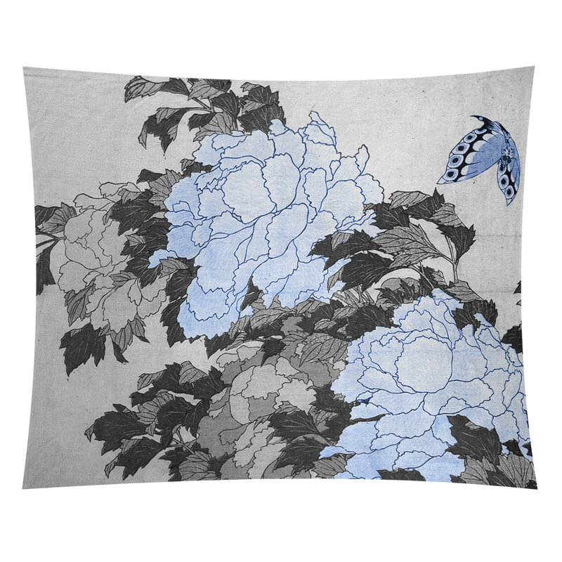 Tapisserie « Mt. Fuji through the Cherry Blossoms », Intérieur / extérieur, H 60,5 po x l 81,5 po