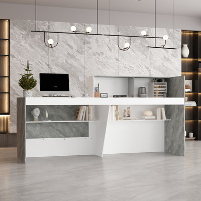 Bureau de réception moderne et ergonomique avec rangement solide