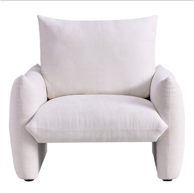 Modern Chenille Accent Chair, 34.3" Oversized Single Sofa Armchair with Plush Cushion, Soft Upholstered Reading Chair for Living Room, Small Space, Bedroom