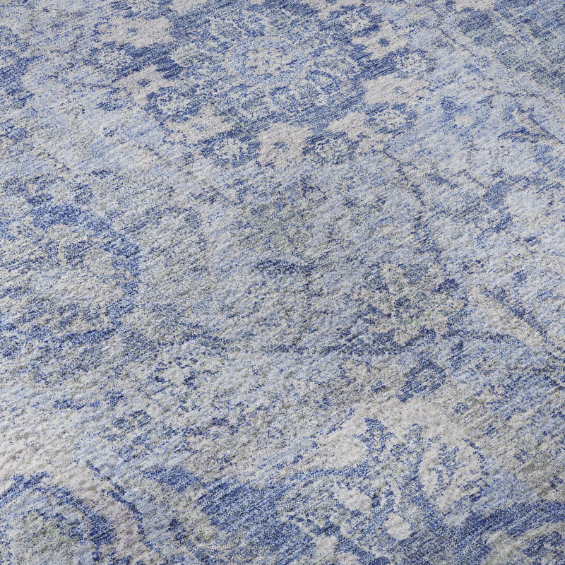 Premium Machine Washable Wayne AMF1102 Damask Rug, Round 8'