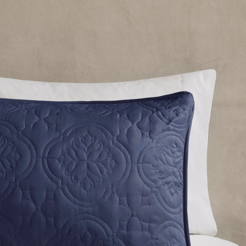 3 Piece Reversible Bedspread Set Navy Full/Queen