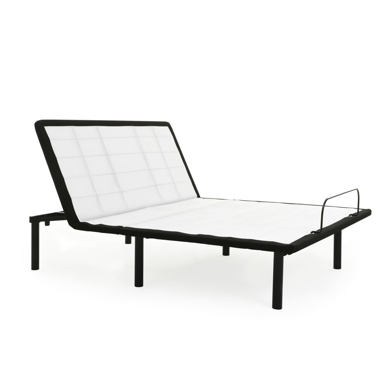 Adjustable Base For Size Bed In Grey Metal, Head Up Option Via Wired Remote Access, Ease Joint Discomfort, 74.4 Depth, 51.83 Width, 14.57 Height, 82.05 Lb Metal Full Bed, Function Inclusion, Enhance