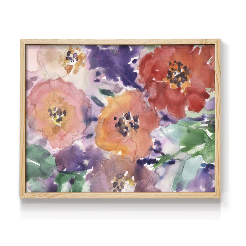 Floral I glamour - reproduction encadrée, H 8 po x l 10 po, Naturel
