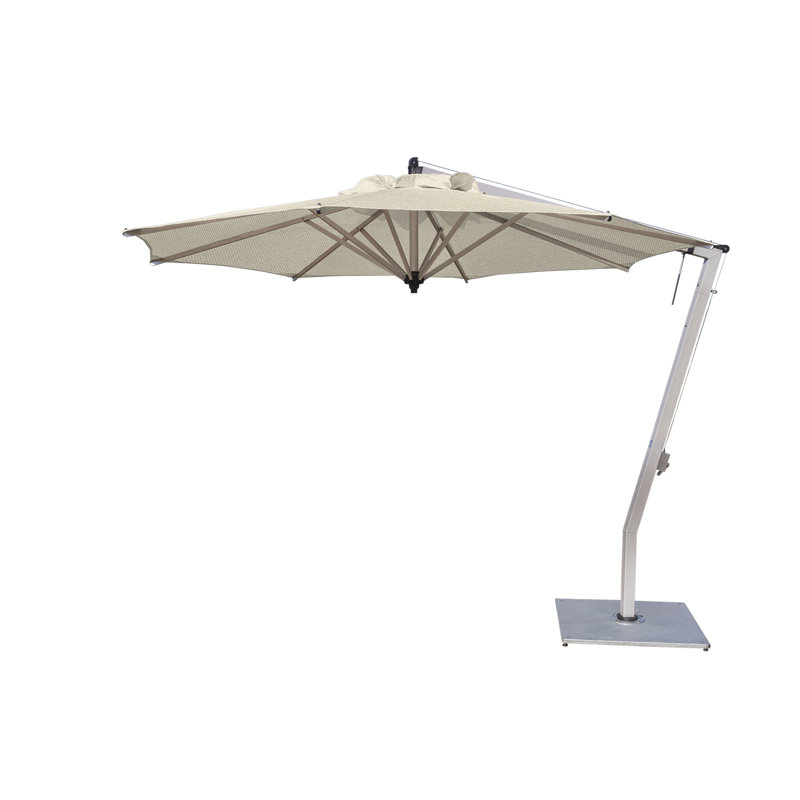 Picollo 10.5' Round Cantilever Umbrella, Double Stack Metal Plate, Mineral Blue