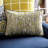 91.4" W Transitional Sofa, Navy/Yellow
