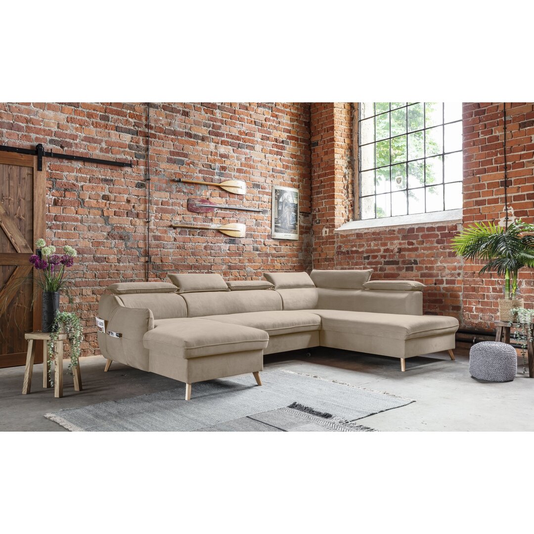 Ecksofa Henry aus Samt mit Bettfunktion