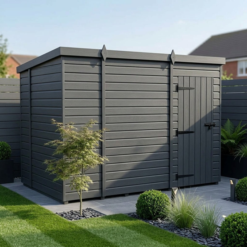 Total Sheds 10ft x 6ft Composite Pent Garden Shed - Single Door - No Windows - EPDM Rubber Roof - UK Manufactured