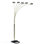 Lampe sur pied de 84 po en métal avec finition laiton poli et 5 accoudoirs réglables