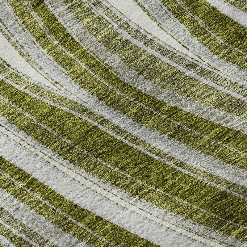 Premium Machine Washable Prisco Olive Rug, Rectangle 9' x 12'