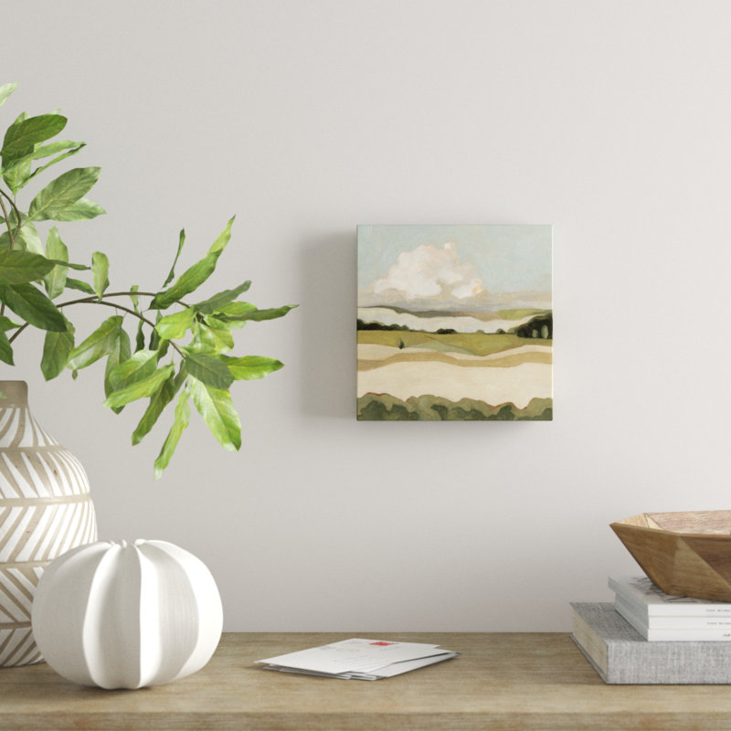 Cumulus Landscape I by Emma Scarvey - Painting, 30cm H x 30cm W, Paper Print