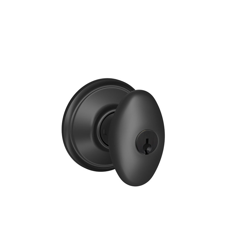 Siena Knob Keyed Entry Lock, Matte Black