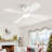 Cissline 46" Modern White Flush-Mount Ceiling Fan with Light & Remote/App Control for Bedroom & Living Room-980031877-980031879
