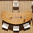 Burlywood Solid Wood Curved Coffee Table-109044228