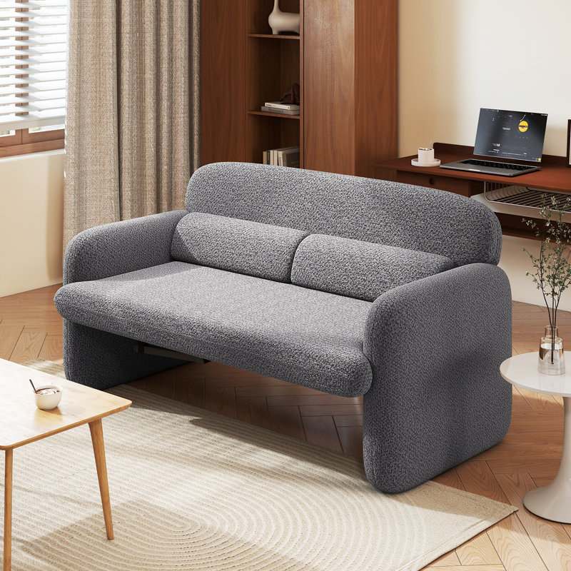 Chaise de loisir rembourrée à assise large, Gris