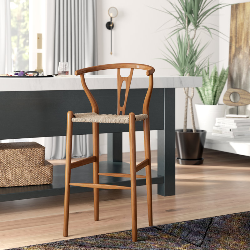 Hourglass Beechwood Bar Stool, Walnut