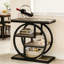 Mince, 4 tables de bout, style industriel classique, quatre tablettes, lampes de rangement, petits articles essentiels, structure en métal robuste, assemblage facile et polyvalent, tablette de présentation, espace de rangement spacieux