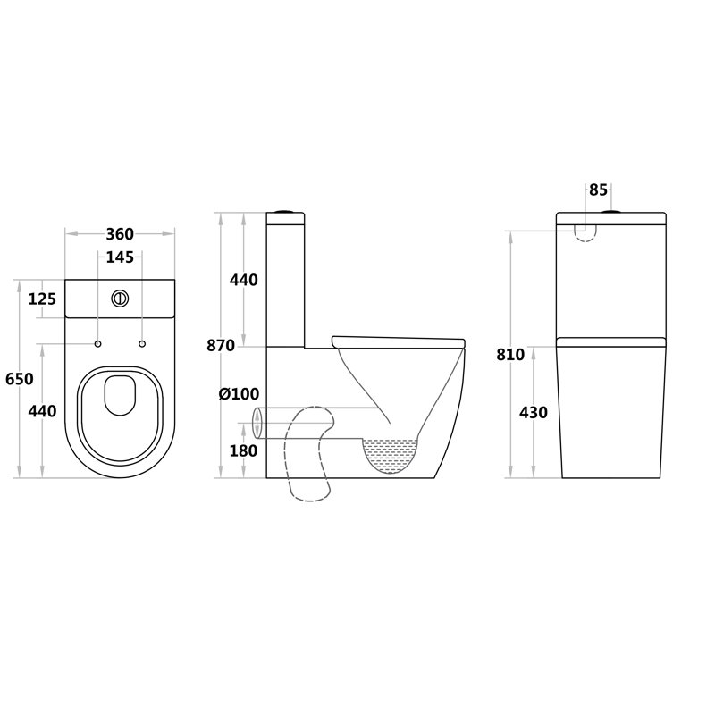 White Stone Zore LPF Elongated Wall Mounted Kit (Seat Included)