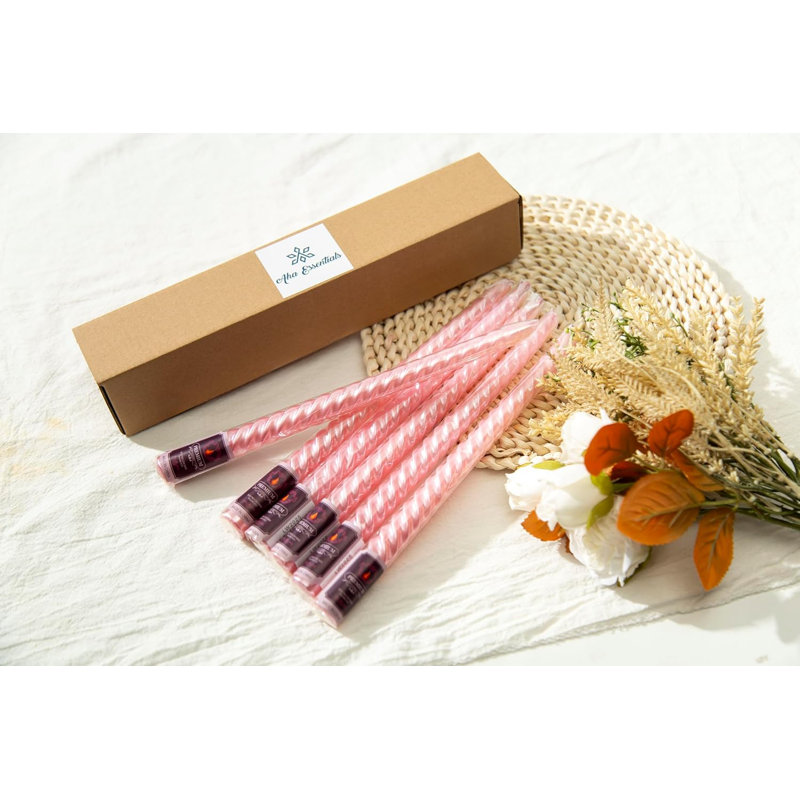 Bougies spiralées en cire, chandelles non parfumées, bougies torsadées pour la maison, le mariage, la table de salle à manger | Paquet de 6 bâtons de bougie
