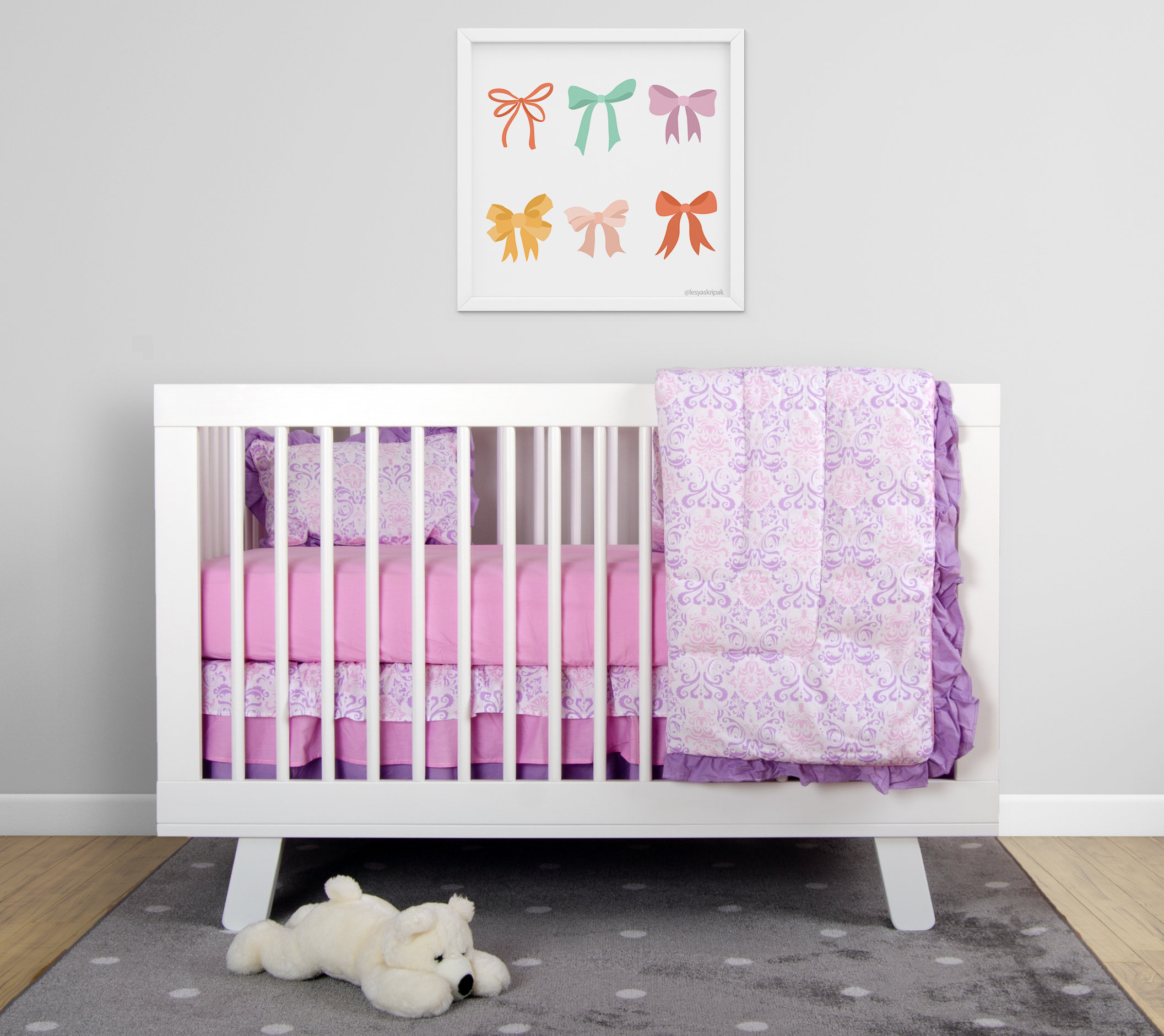 Harriet Bee Slagle Damask 9 Piece Crib Bedding Set & Reviews - Wayfair