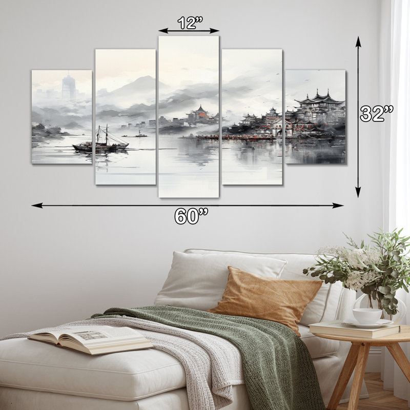 «Kong City In 15 Century I», reproduction d'art sur toile - 5 panneaux